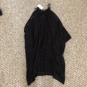 ASTR the Label - Women’s Black Bodycon Dress with pattern overtop - Halter Neck